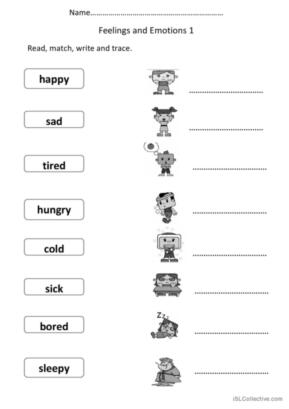 esl feelings worksheet