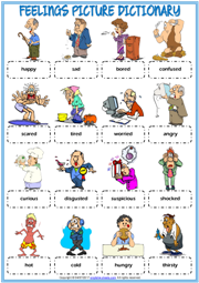 Feelings ESL Vocabulary Worksheets