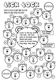 Tick-Tock (board game) - ESL worksheet by gabitza