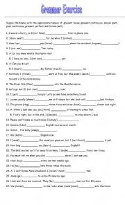 grammar exercise - ESL worksheet by teofana