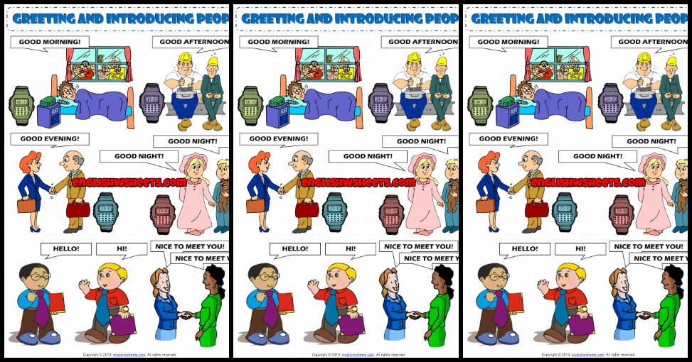 esl greetings worksheet
