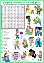 esl health worksheet