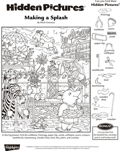 esl hidden pictures printable