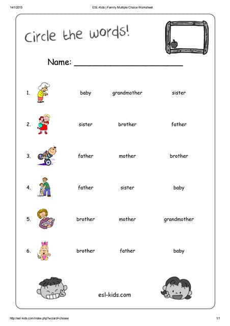 esl kindergarten worksheet