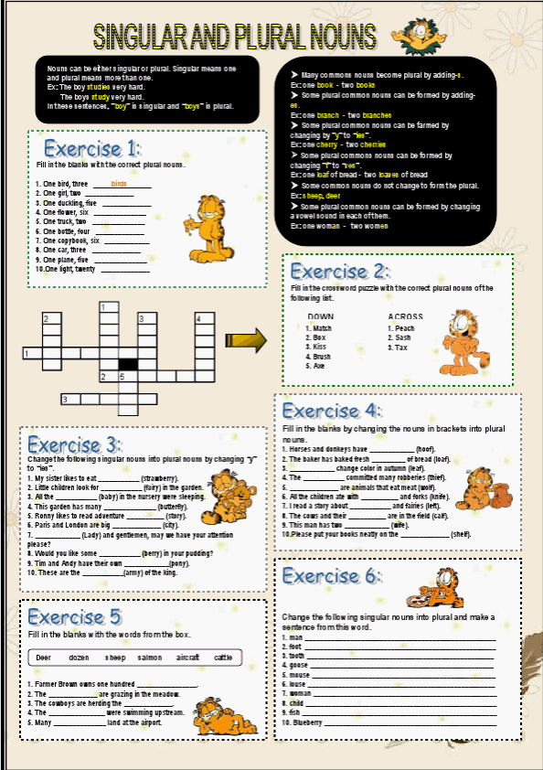 Nouns Exercises, Free Printable Nouns ESL Worksheets - EngWorksheets