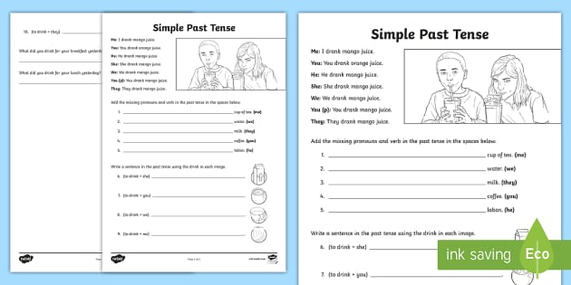 esl past tense worksheet