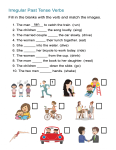 esl past tense worksheet