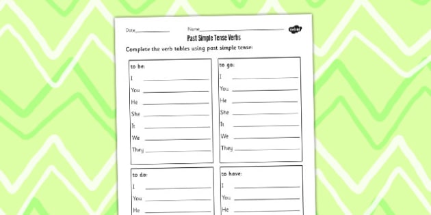 esl past tense worksheet