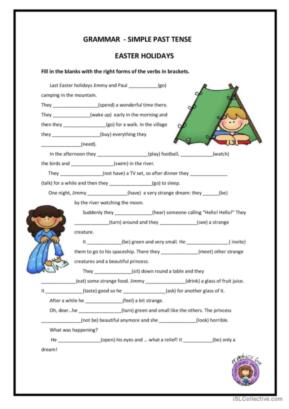 esl past tense worksheet