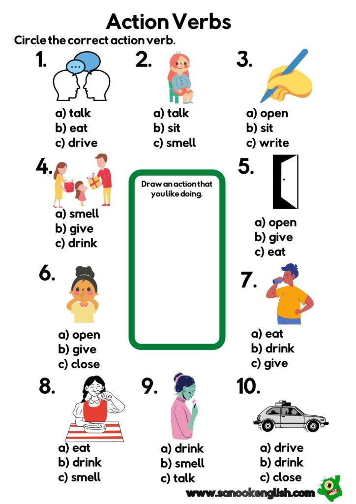 Action Verbs Worksheet PDF | 3 Awesome ESL Printables Free to Download