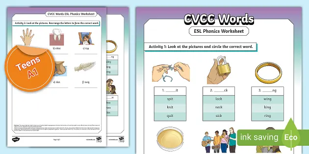 esl phonic worksheet