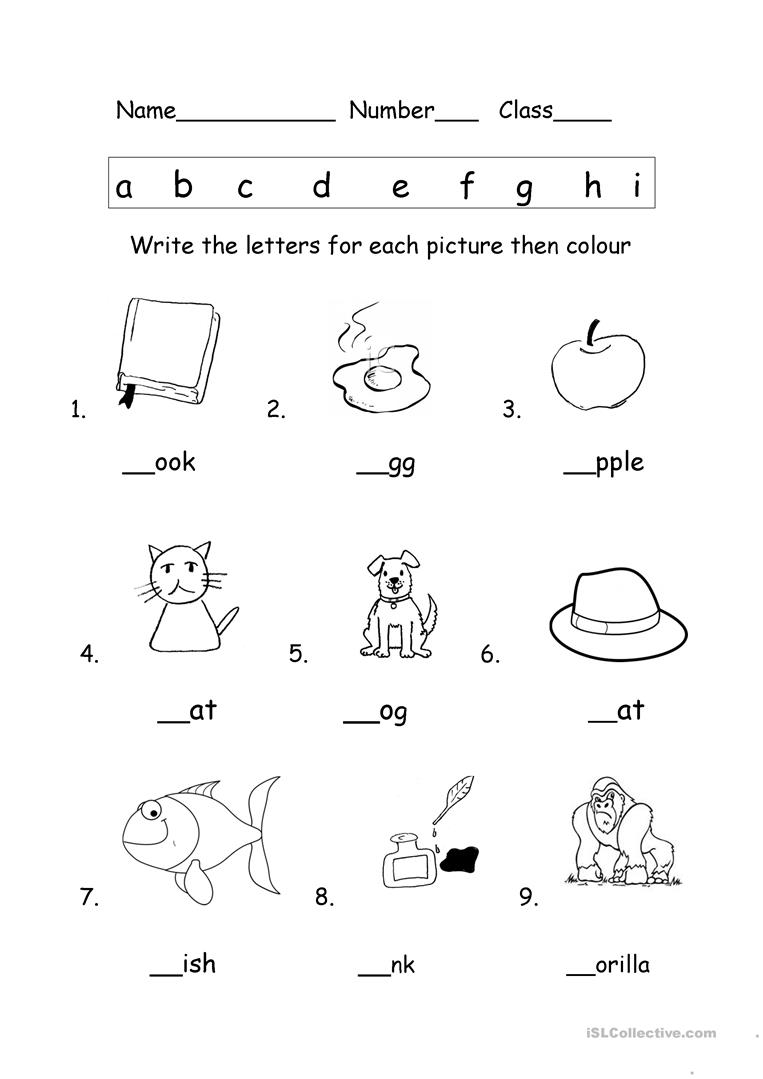 esl phonics worksheet