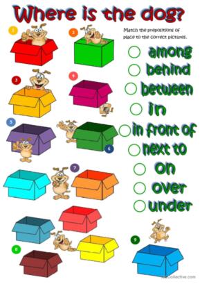 esl prepositions worksheet