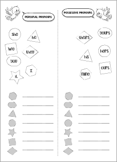 esl pronoun worksheet