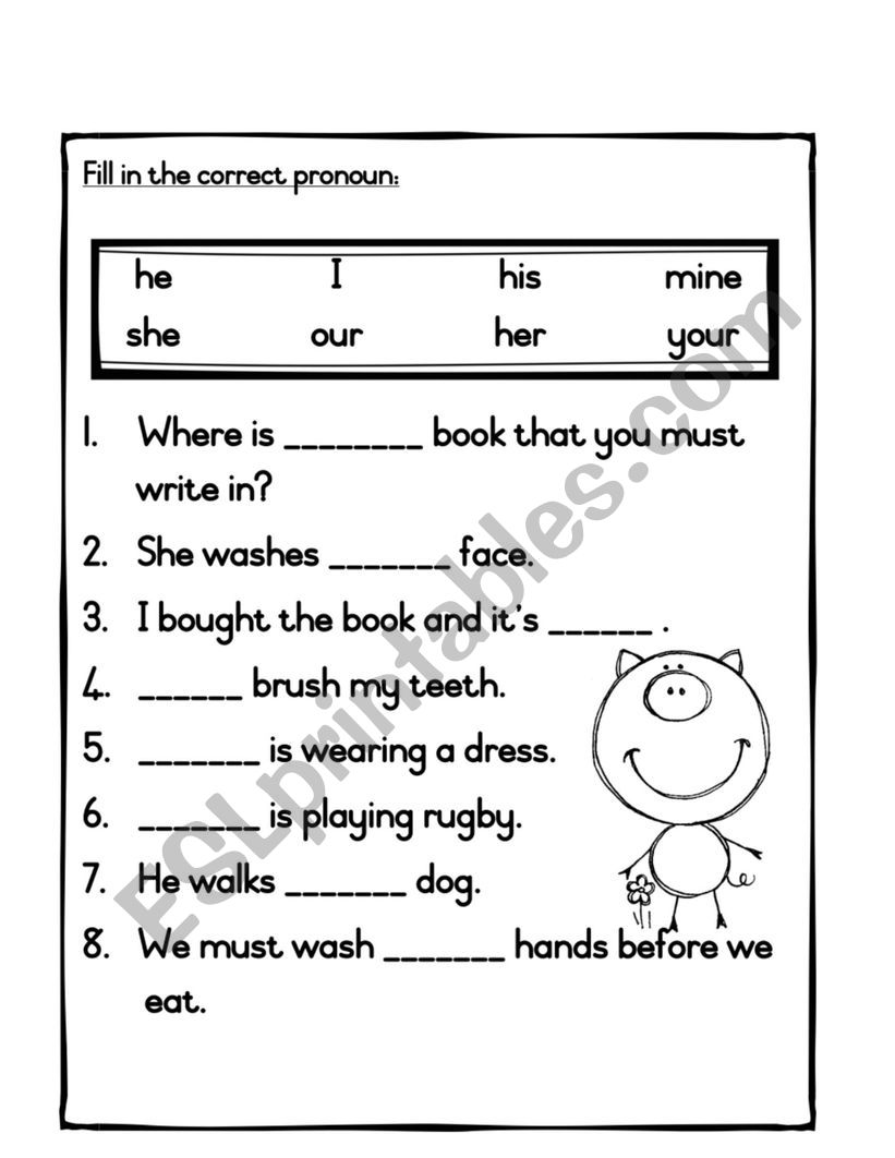 Pronouns - ESL worksheet by Yvon16