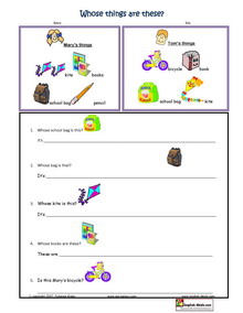 esl pronoun worksheet