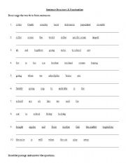 English worksheets: Sentence Structure