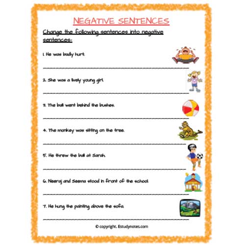 English Negative Sentences Worksheet 5 Grade 2