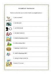 Scrambled Sentences - ESL worksheet by basol