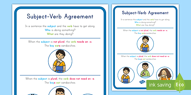 esl subject verb agreement worksheet