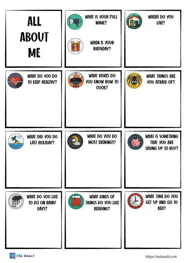 esl worksheet for beginners free