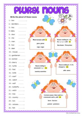 esl worksheet nouns