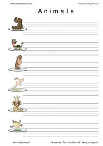 ESL Vocabulary and Writing: Animals Worksheet for 2nd - 3rd Grade ...