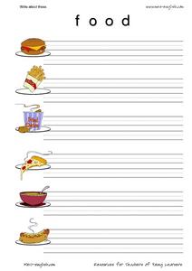 ESL Vocabulary and Writing: Food Worksheet for 2nd - 3rd Grade ...