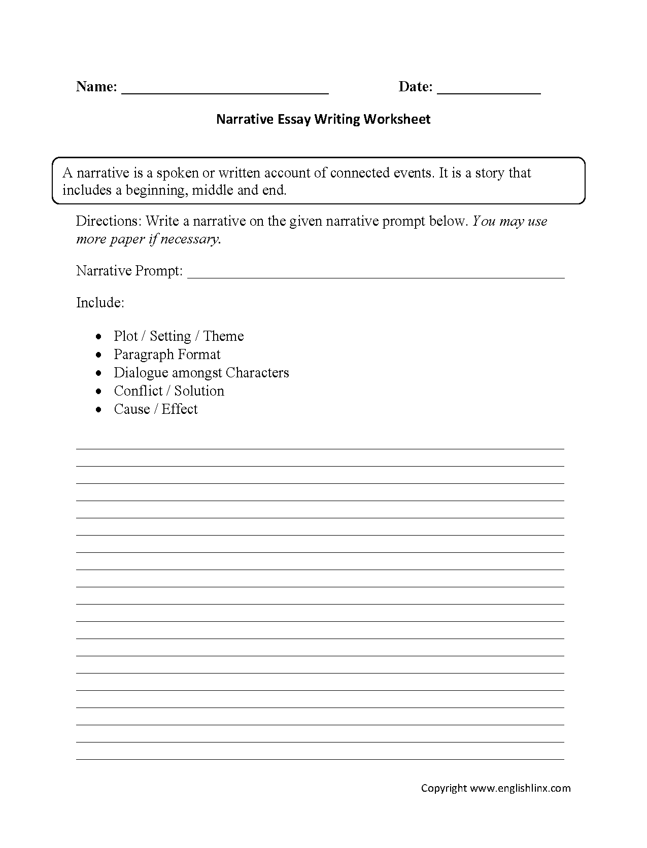essay writing practice worksheet