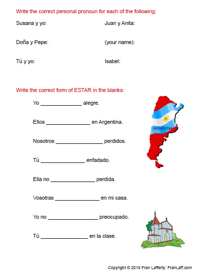 SPANISH: Estar, Ser, &  Adjectives - FranLaff.com