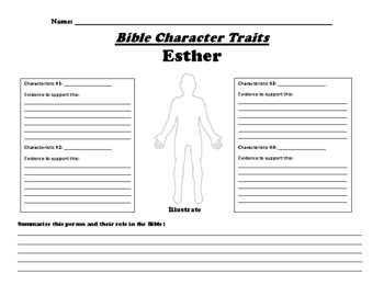 Esther Bible Study Questions Worksheet Packet - Classful