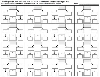 Estimating Square Roots - Scavenger Hunt! by Math on the Move | TPT