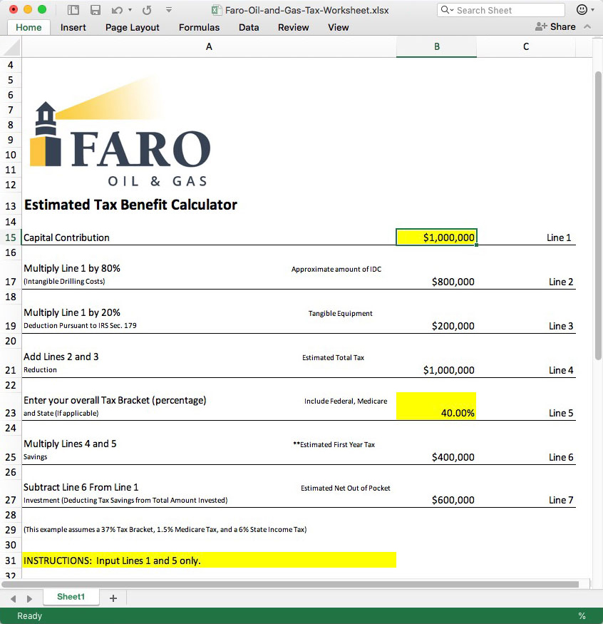 estimated tax worksheet calculator