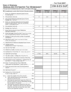Estimated Tax Worksheet - Fill Online, Printable, Fillable, Blank ...