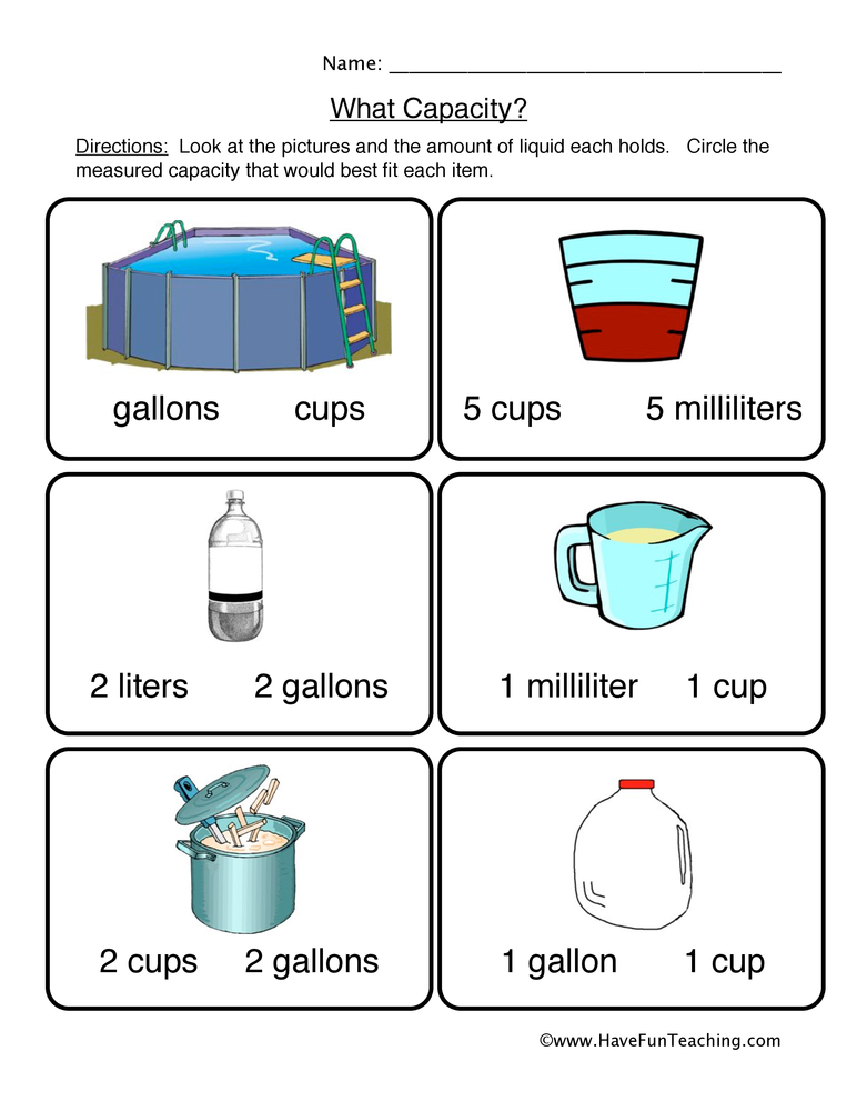 What Capacity Worksheet  