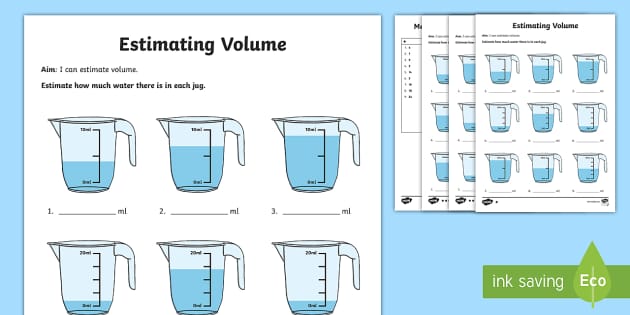 Year 2 Estimate Capacity Differentiated Worksheets - Twinkl