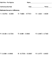 Estimating Decimals - MathVine.com