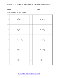 estimating fractions worksheet 5th grade