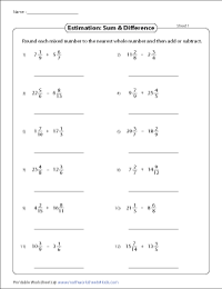estimating fractions worksheet 5th grade