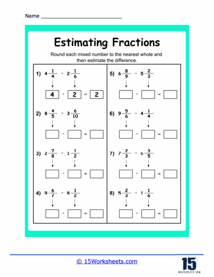 Estimating Fractions Worksheets - 15 Worksheets Library
