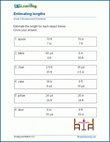 Estimating lengths worksheets | Worsheets library