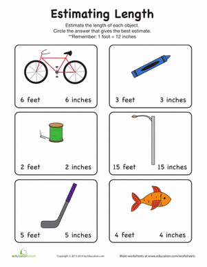 Estimate Length | Worksheet 