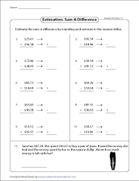Estimating Money Worksheets