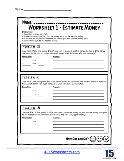 Estimating Money Worksheets - 15 Worksheets Library