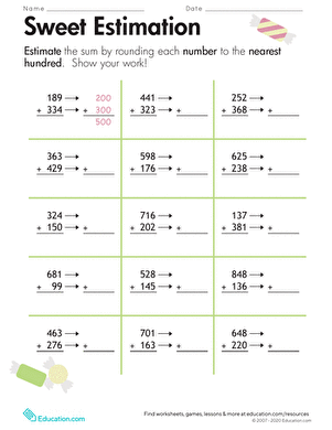 Rounding: Sweet Estimation | Interactive Worksheet 