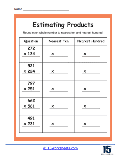 Estimating Products Worksheets - 15 Worksheets Library