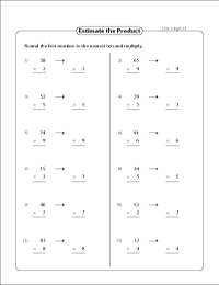 Estimating Products &  Quotients Worksheets