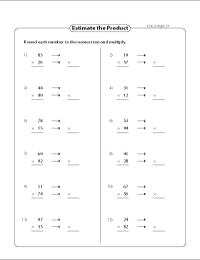 Estimating Products &  Quotients Worksheets