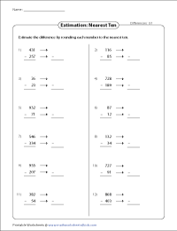 estimating sums and differences of fractions worksheet