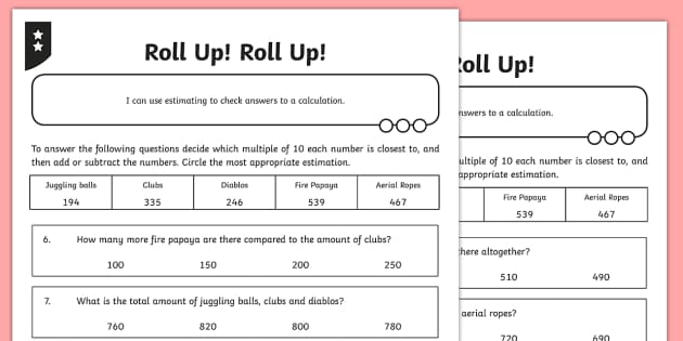 Estimation Adding and Subtracting Three-Digit Numbers Worksheet ...